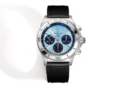 Breitling B01 Automatic Mechanical Movement Steel Sapphire Glass Light Blue Watch